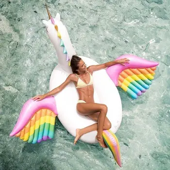 250cm Milžinišką Pegasus Pripučiamas Baseinas Plaukti Vaivorykštė Vienaragis Ride-on Vandens Žaislas, Skirtas Moterims, Vyrams, Šeimai Paplūdimio Gultais Oro Čiužinys, boia