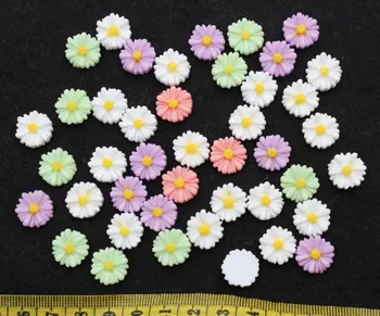 250pcs decoden mini daisy mumflower Dervos Gėlių Cabochons cab - 12mm maišyti spalvas