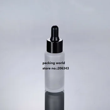 25ML matinio stiklo buteliuke su aliuminio apykaklės stiklo užkratas naftos/essence skystas/serumas/kremas užkratas butelis odos priežiūra
