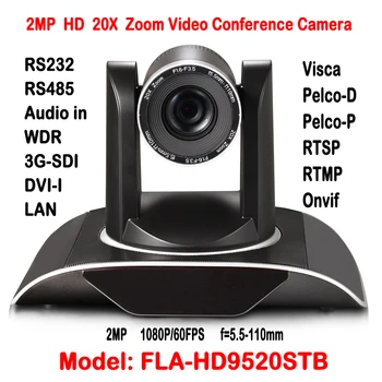 2MP Full HD 20X Zoom, Vaizdo Konferencijos, vaizdo Kamera Wifi Ar Belaidžio HDSDI DVI IP Onvif H. 265 Visos 340 laipsnių Sukimosi 255 Padėčių