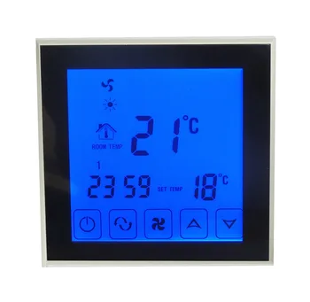 2p 4p mėlynas apšvietimas jutiklinis ekranas, programuojamas šildymo aušinimo Termostatas su Laiko programa