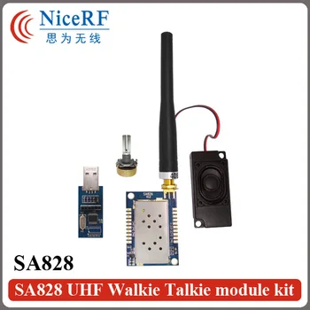 2Sets/daug SA828 UHF 400-480MHz Itin mažo Dydžio, Walkie Talkie Modulis Rinkinys (Įskaitant USB Keitiklis,Antena,Garsiakalbio,valdymo ratuką