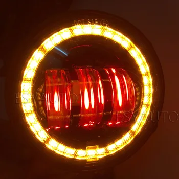 2vnt 4 Colių 30W Projektoriaus objektyvas raudonojo blogio akis LED Rūko Žibintai gintaro Halo Žiedas Kampas Akių Tinka Jeep Wrangler Jk TJ LJ