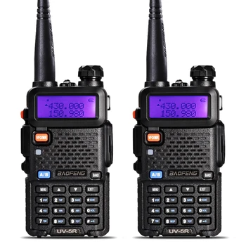 2vnt Baofeng UV-5R Walkie Talkie Dual Band UV5R CB Radijo FM 128CH VOX Kumpis Radijo UV 5R Stoties siųstuvas-imtuvas Medžioklės Radijas