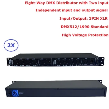 2vnt/Daug DHL/FedEx Laivybos DMX512 Splitter Šviesos Signalo Stiprintuvas Splitter Aštuonių Būdas DMX Platintojas juda Žibintas