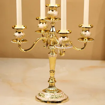 2vnt/daug Europos metalo 5 arm/3 rankos vestuvių rekvizitai žvakė žvakidė viešbučio restorane namų puošmena žvakidė baldai