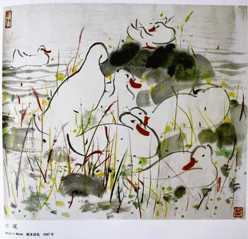2vnt/komplektas Kinų tapyba knyga parašyta wuguanzhong Kraštovaizdžio paveikslas paukščių ir gėlių tapyba knyga