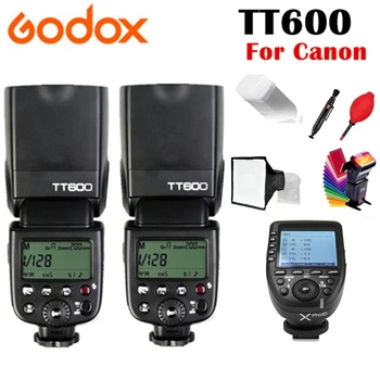 2x Godox TT600 TT600S 2.4 G Bevielio TTL HSS Flash Speedlite + Xpro-C Xpro-F Xpro-N Xpro-S Canon Nikon Sony Fotoaparatas Fujifilm