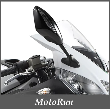 2x juoda Motociklo galinio vaizdo Veidrodžiai/ Šoniniai Veidrodžiai su LED posūkio signalai, už Yamaha/ Honda/ Kawasaki/ Suzuki/ Triumfą ir t. t.