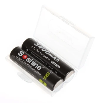 2x Soshine 3.7 V 3400mAh 18650 Rechargeble Baterija Saugomų Aukštos Išleidimo Li-ion Ličio Baterijos LED Žibintuvėlis Žibintai