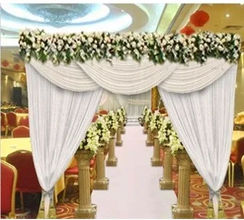 3*3m (10*10ft) 3x6m balta ir kitos spalvos ledo šilko audinys vestuves restorane idėja, durų dekoras vartų užuolaidas, užuolaidų su grobis