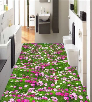 3 d pvc grindų užsakymą sienos wticker 3d vonios grindys Gėlės 3 d augalų žolės tapyba, foto tapetai, sienų 3d