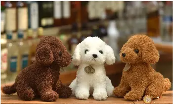 3 gabalus daug mažas, mielas sėdi meškiukas šuns žaislai pliušinis meškiukas šuo lėlės dovana, apie 20cm