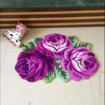 3 heteromorphic raudonos rožės kilimų nereguliarus gėlių grindų kilimėlis laiptų miegamojo kambarį įrašas anti-slip šiltas trinkelėmis namų kilimėlis