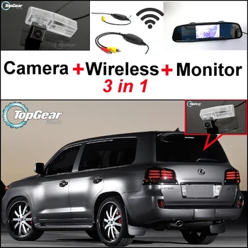 3 in1 Specialus Galinio vaizdo Kamera + Belaidis Imtuvas + Veidrodis Stebėti Lengvai DIY Atgal į Viršų Parkavimo Sistema, Lexus LX570 2007~m.