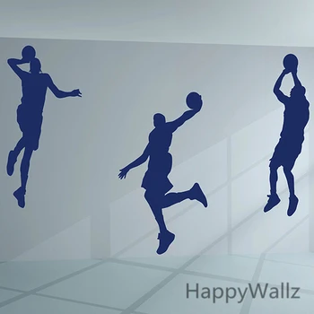 3 krepšininkus Sienų Lipdukai Sporto Sienos Lipdukas 