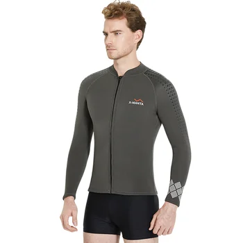 3 mm Hidrokostiumą Jacket Mens Priekiniai Zip Long Sleeve Premium Neopreno SCR Wetsuits Viršuje Suaugusiųjų Nardymo, Banglenčių Scuba Baidarių Kostiumai