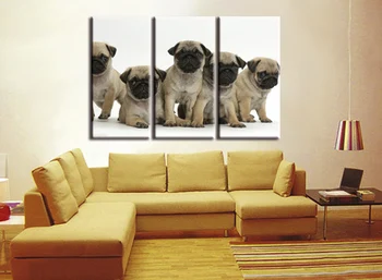 3 pieces / set High-definition modern abstract Fashion Five Animal Dog Canvas Big Print Poster Wall Picture Home Decor Painting