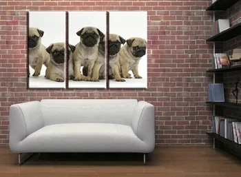 3 pieces / set High-definition modern abstract Fashion Five Animal Dog Canvas Big Print Poster Wall Picture Home Decor Painting