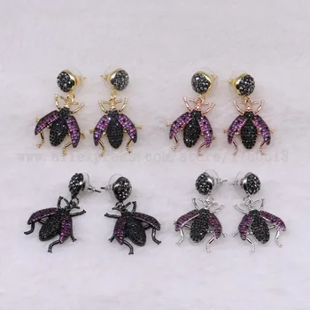 3 poros Vabzdžių Klaidas Bičių auskarai Naujo Dizaino Aukštos kokybės Dovanų lady vabzdžių auskarai spalvinga papuošalai, Auskarai 3249