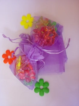 30*40cm 100vnt Organza Maišelį Šviesiai Violetinės spalvos Raišteliu maišelį papuošalų pakavimo maišeliai arbatai/dovana/maisto mažas skaidrus maišelis Siūlų krepšys