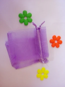 30*40cm 100vnt Organza Maišelį Šviesiai Violetinės spalvos Raišteliu maišelį papuošalų pakavimo maišeliai arbatai/dovana/maisto mažas skaidrus maišelis Siūlų krepšys