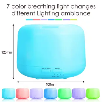 300ML Remote Control Aromatherapy Essential Oil Aroma Diffuser Ultrasonic Diffuser for Essential Oils with 7 Color Warm Lights