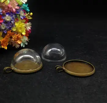 300pcs 20mm didmeninė Pusė Raundo Stiklo pasaulyje burbulas klasikinis lovelis Pakabukas Ovalo formos sagtis Rinkinys 