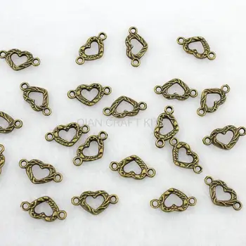 300pcs širdies formos jungtis antikvariniai bronzos jewerly todėl prekes meilė 16*10mm cinko lydinys, Žavesio Karolius, 