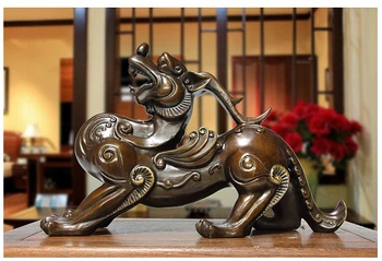 30CM DIDELĖ # TOP MENO # office home store efektyvų Pinigų skolinimosi dieviška dragon Talismanas # išvengti blogybių, Talismanas bronzinė statula