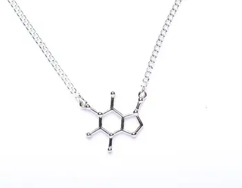 30PCS Charateristic Mados serotonino kofeino molekulės karoliai skanėstas chemija elementas pakabukas clavicle karoliai
