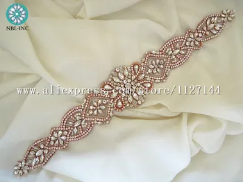 (30PCS)Didmeninės vestuvių varčios zawalcowany siuvimo silver rose gold crystal kalnų krištolas appliques vestuvinių suknelių varčios diržo WDD0676