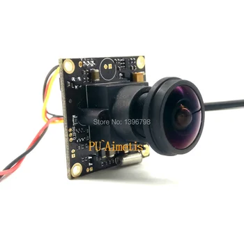 32*32 mm, 360Panoramic fisheye kamera 800TVL 1/3 Effio-e CCD Sony 811+4140+5148 VAIZDO kameros modulį, 5MP+1,8 mm objektyvas +BNC/OSDCable