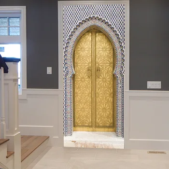 3D Durų Lipdukas Musulmonų Retro Durų Buitinių tapetai, Lipdukai, Miegamasis, Kabinetas, Koridorius, durys, Durų Apdaila, PVC Sienų Lipduko