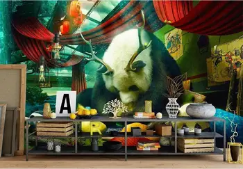 3D Foto Tapetai Pritaikyti Ranka-dažytos Kūrybos kambarį Miegamojo Tapetai gyvūnų TV Foną