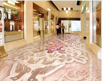 3d grindys Bijūnas paramos akmens, parketo 3D grindys 3d pvc 3d tapetai, grindų dažymas tapetų