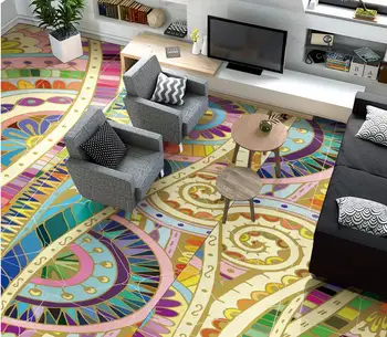 3d grindys Maroko abstraktus modelis vertus, dažytos, grindų 3d tapetai pvc 3d grindų dažymas tapetų