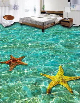 3d grindų dažymas tapetų Gofruotas Žvaigždė Kambarį 3D Grindų pvc lipnios 3d tapetai grindys