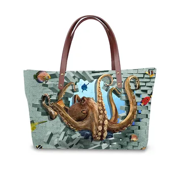 3D jūros Dugno gyvūnų spausdinti ponios rankinėje gražių moterų dėmesį modelio rankinės, rankinės+krepšys+rankinėje multifuction krepšiai