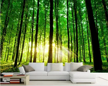 3d kambario tapetai užsakymą freskos nuotrauka saulė, medis, miško tapybos paveikslų namų puošybai 3d sienų freskomis tapetai, sienų ir 3 d
