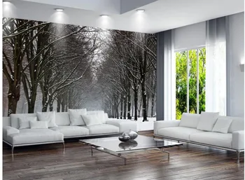 3d kraštovaizdžio tapetai, Žiemos Sniego Kraštovaizdžio TV foną, kambarys modernus tapetai Namų Puošybai