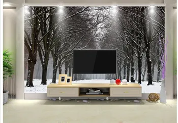 3d kraštovaizdžio tapetai, Žiemos Sniego Kraštovaizdžio TV foną, kambarys modernus tapetai Namų Puošybai
