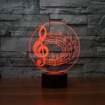 3D LED 7 Spalvų LED Muzikos Pažymi Formos USB Lempa Namų Dekoro Lamparas Lentelė Žibintai Miegamojo Lovos Kūdikis Miega Dovanos naktinė lempa