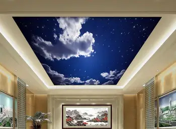 3d lubų freskomis tapetai Balti debesys kambarį lubų freskomis Namų Puošybai dangaus lubų tapetai