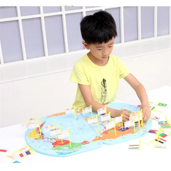 3D Medinio Pasaulio Žemėlapyje Žaislas Nacionalinės valstybės Vėliava Stereo žaislai Švietimo ankstyvo Mokymosi puzzle Dėlionės vaikams vaikams