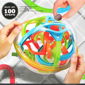 3D monetų stebuklinga protingas labirintas kamuolys 100 žingsnių,Brainteaser konkuruoti žaidimas didelis kamuolys IQ žaislai,Labirintas pusiausvyros įspūdį kamuolys