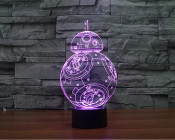 3D Naktį Šviesos Kūrybos Dovanos Star Wars Lempos Robotas USB Led Stalas Stalas Remote Contro kaip Namų Dekoro Miegamasis Skaityti naktinė lempa