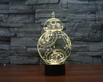 3D Naktį Šviesos Kūrybos Dovanos Star Wars Lempos Robotas USB Led Stalas Stalas Remote Contro kaip Namų Dekoro Miegamasis Skaityti naktinė lempa