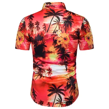 3D Palmių Havajų Marškinėliai Vyrams 2017 metų Vasaros, Prekės Dizainas Mens Pašaukimas Paplūdimio Atsitiktinis Marškinėliai trumpomis Rankovėmis Vyras Camisa Socialinės Marškinėliai