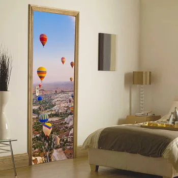 3d photo HD durų lipdukai, tapetai Turkija karšto oro balionu, lipni, durų lipdukas renovacijos dekoratyvinis lipdukas vandeniui